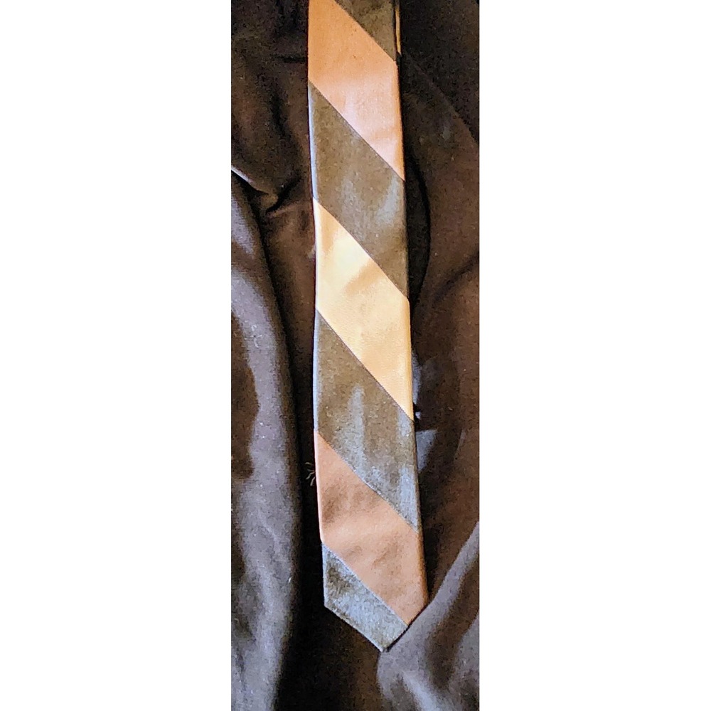 Steele Classic Necktie Mens OS Brown Good Condn Vintage 50s - 60s Skinny Stripe